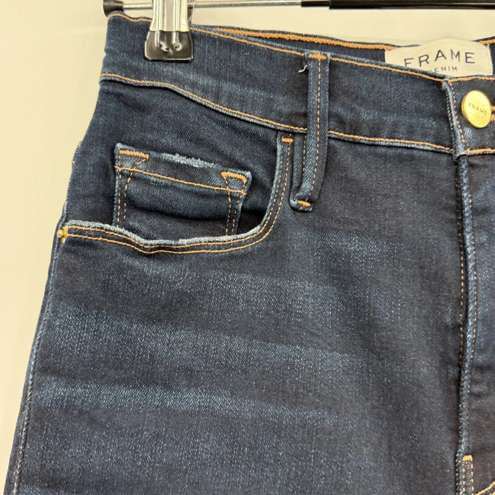 FRAME Denim Le‎ Sylvie Slender Straight Leg Jeans Size 25 Dark Wash Women's
